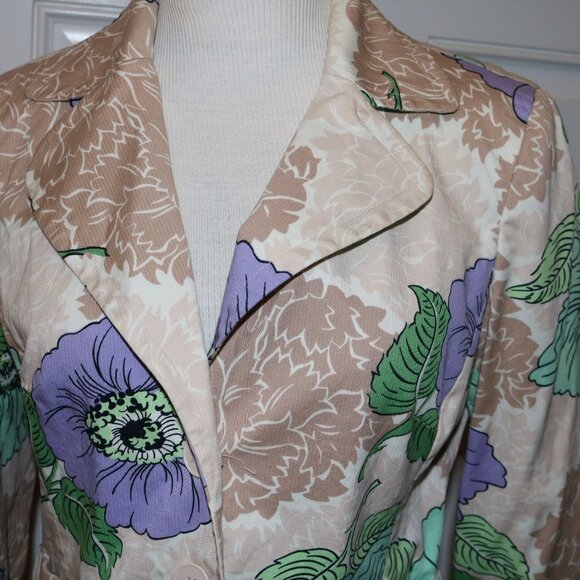 Ann Taylor Loft women's blazer coat size 4 pretty floral pattern - Picture 2 of 9